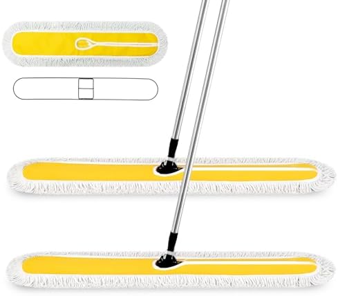 Suclain 2 Pack Dust Mop with Adjustable Handle, Floor Sweeper, 43 Inch by Suclain