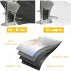 100% Blackout Window Cover Curtains for Bedroom 57x40Inch,No Drill,DIY Cut Portable Removable Black out Shades Blinds Cover for Baby Nursery,RV,Media Room,Hook&Loop Tape Straps Stickers,Magnetic Clips - Image 3