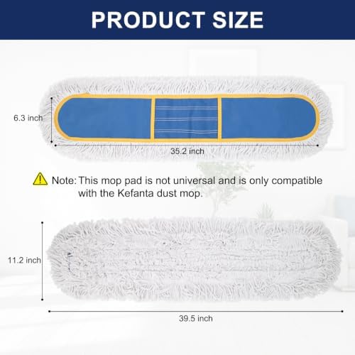 36" Commercial Dust Mop Replacement Heads,2 Pack Reusable Dust Mop Pads - Image 2