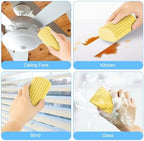 4 Pack Damp Clean Duster Sponge, Magic Sponge Eraser for Household Cleaning, Reusable Dusters Cleaning Supplies for Housekeeping, Dish, Blinds, Glass, Baseboards,Window Track Grooves and Faucets - Image 3