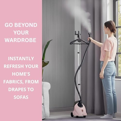 SALAV Full Size Garment Steamer for Clothes with Wheels, 1500W, 1.8L Tank - Image 4