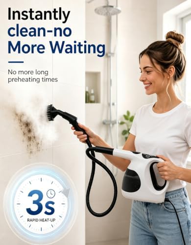 Handheld Steam Cleaner for Home–3s Fast Heat, 400ML Tank, Lightweight - Image 4
