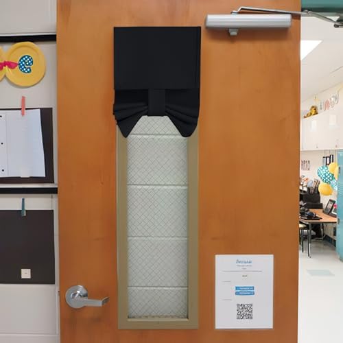 NICETOWN Black Privacy Lockdown Shade for Classroom Door Window Cover by NICETOWN