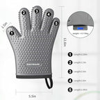 MAD SHARK Silicone Oven Mitts with Fingers Heat Resistant 450°F in Kitchen - Image 5
