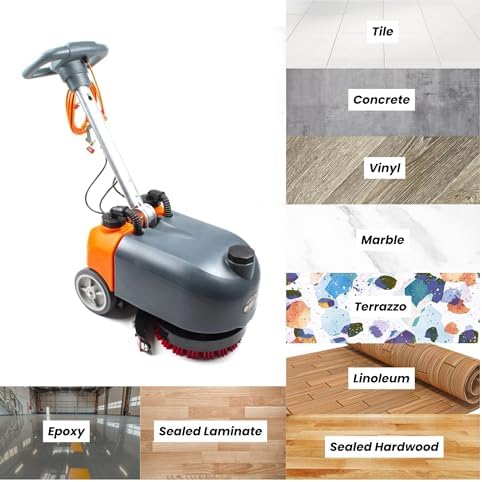 SUNMAX 14" Corded Floor Scrubber Dryer Machine, 4-Gal Tank - Image 5