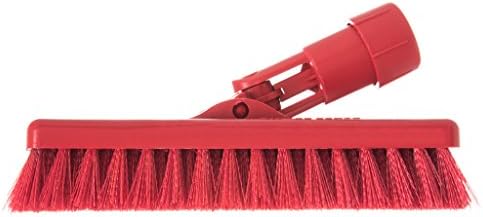 SPARTA 363883103 Plastic Block Swivel Scrub Brush, Polyester Bristles, 1" Bristle Trim, 8" Length x 3-1/2" Width, Red/White - Image 3