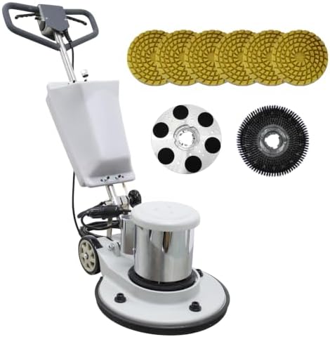 TECHTONGDA 6-Head Electric Stone Floor Grinding & Polishing Machine 16.9" Grinding Width Wet & Dry Dual-use 175 RPM/min with 12L Water Tank for Home Renovation Remodeling Garages Cleaning 220V by TECHTONGDA