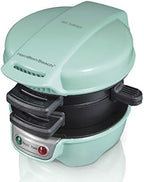 Hamilton Beach Breakfast Sandwich Maker with Egg Cooker Ring, Customize Ingredients, Perfect for English Muffins, Croissants, Mini Waffles, Perfect White Elephant Gifts, Mint (25482) by HamiltonBeach