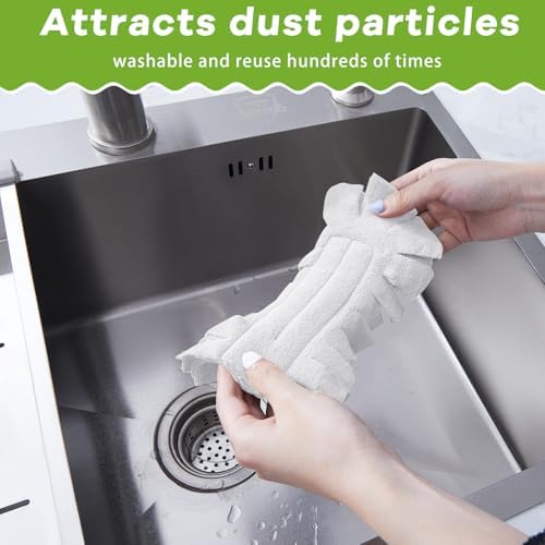 6 Pcs Reusable Duster Refills Washable Pads, White - Image 5