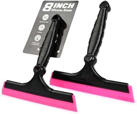 EHDIS 2PCS Flexible 8-Inch Silicone Squeegee Window Tint Tool Auto Water Blade, Shower Squeegee for Car Windshield, Glass, Tiles, and Smooth Surfaces by EHDIS