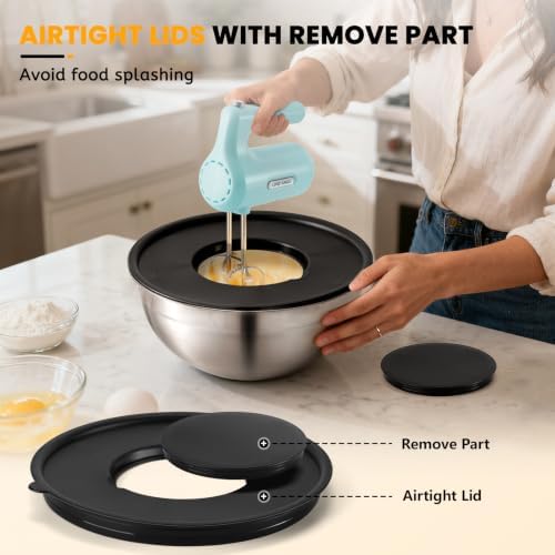 Lord Eagle 5-Speed Hand Mixer Electric With 4 Mixing Bowls Set - Image 5