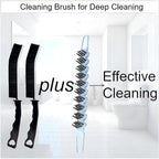 Crevice Cleaning Brush Set Grout Scrub Cleaning Tools 3 Pcs Black/Blue - Image 2