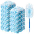 Vesici 400 Pcs Duster Refills Compatible with Swiffer Dusters Bulk Disposable Replacement Thickened with 1 Handle Heavy Duty for Cleaning, Office (Blue) by Vesici