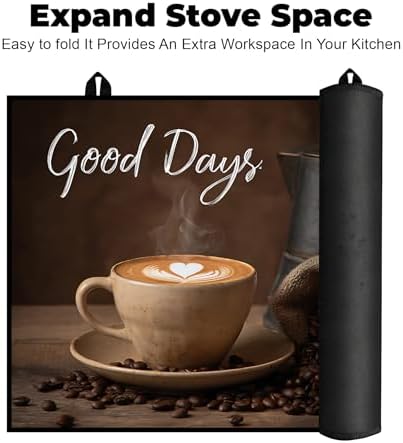 Heat-resistant Stove Top Cover - 28.5" X 20.5" Cooktop Protector Covers, Scratch-resistant Washable Pad Kitchen Countertop Mat (Green, 30" x 21") - Image 6