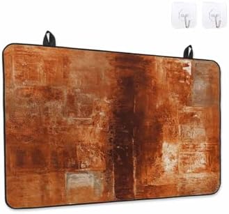 Burnt Orange Stove Top Covers for Electric Stove, Oil Painting Modern Induction Cooktop Cover Protector, Abstract Art Vintage Range Mat for Glass Top Stove, Kitchen Countertop Dish Drying Mat, 28"x20" by Unknown