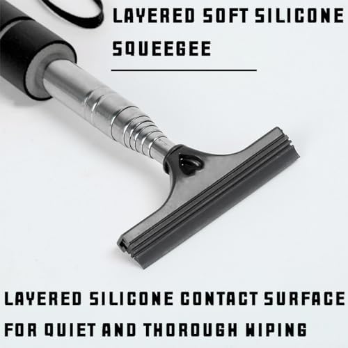 Bittwee 2PCS Car Side Mirror Squeegee, Retractable Auto Rearview Mirror Wiper, All-Purpose Window Squeegee for Cleaning Shower Glass Door, Vehicle Accessories Universal Fit（Black） - Image 3