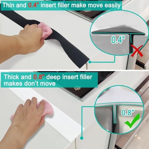 Stove Counter Gap Cover - 25 Inch Silicone Stove Gap Filler 2 Pack White - Image 2
