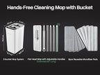 JOYMOOP Flat Mop System, Microfiber Mop and Bucket Set, White, Household & Commercial Floor Cleaning Mop with Long Handle, Wet Dry Use, Includes 8 Mop Pads - Image 4