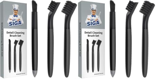 MR.SIGA Grout Cleaner Brush Set, Detail Cleaning Brush Set for Tiles, Sinks, Drains, Grout Brush for Edge, Crevice Cleaning (Pack of 2) by MRSIGA