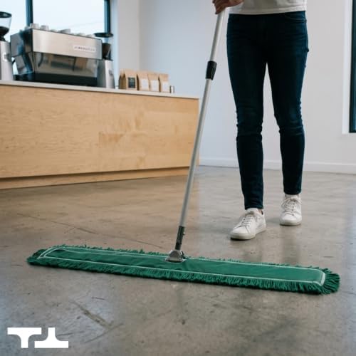 24 Inch Green Commercial Dust Mop & Floor Sweeper with Extendable Handle – Mop for Hardwood, Tile, and Concrete Floor Cleaning - Image 2