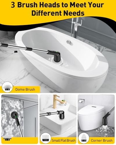 Electric Spin Scrubber for Bathroom, Shower Scrubber with Long Handle - Image 4