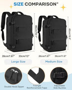coofay Large Black Travel Backpack For Women Men Airline Approved Carry On Backpack Flight Approved Waterproof Sports Luggage Backpacks Casual Daypack Small Hiking Backpacks - Image 4