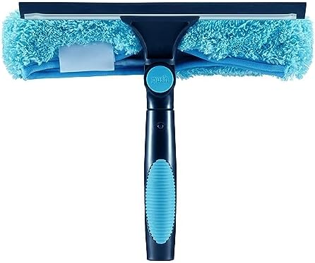 11" Window Squeegee & Microfiber Scrubber 2-in-1 Cleaning Tools by HICAVAR