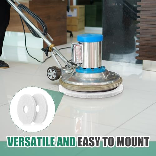 Teenyyou 5 Pcs 12" Cleaning Orbiter Pads Commercial Floor Buffer Pads Hardwood Floor Maintenance Scrubber Polisher Cleaning and Stripping for Orbiter Machine (White) - Image 5