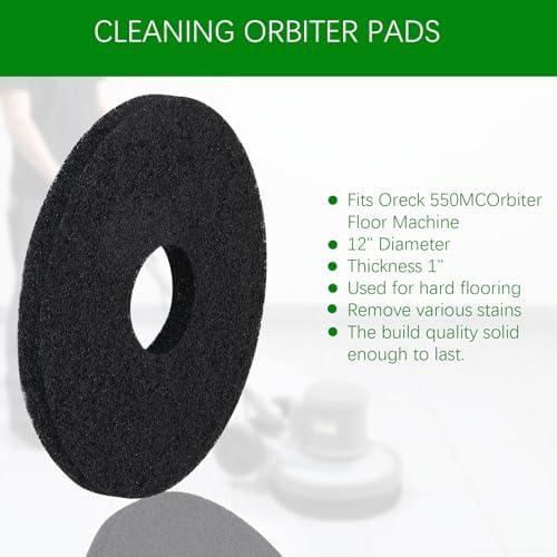 12" Scrubbing Disc for Oreck ORB550MC Orbiter Floor Machine,Commercial Black Floor Scrubber Pads 437.071 for Deep Clean Concrete,Dirt,Stains and Paint Splatte,Stripping Wax or Finish(2 Pack) - Image 5