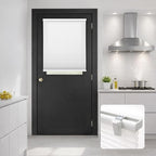 DEZ FURNISHINGS Cordless No Tools No Drill 1.5" Magnet Light Filtering Shades for Metal Doors, 27" W x 42" H, White by DEZFurnishings