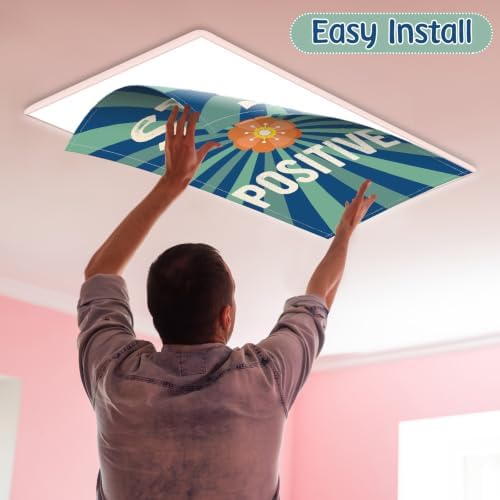 6Pcs Classroom Inspirational Fluorescent Magnetic Light Covers,2x4 FT Retro - Image 4