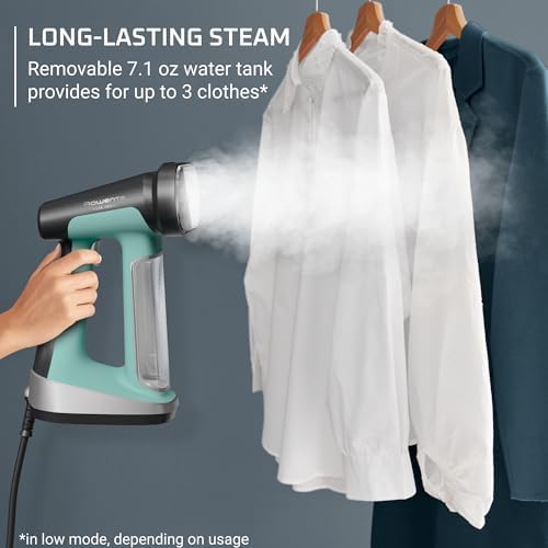 Rowenta Pure Force 2in1 Steamer & Iron: Powerful 1875 Watts, Vertical Steaming & Horizontal Ironing, Auto-off, XL Tank Capacity (7.1 Oz), Green Clothes Steamer DR8822 - Image 5
