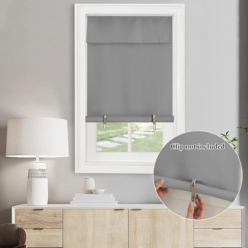 NICETOWN Silver Grey Thermal Insultaed Blackout French Door Curtain - Image 4