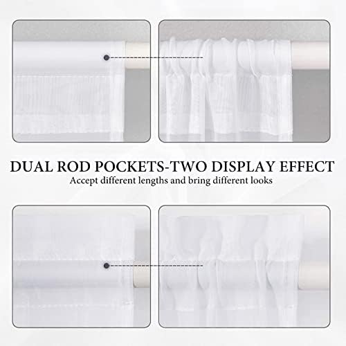 MIULEE White 25 x 80 Inches Sidelight Curtains for French Door Sheer Panels - Image 5