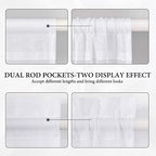 MIULEE White 54 Wide and 63 Inches Length French Door Sheer Curtains - Image 5