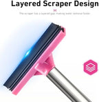 CouTun Car Side Mirror Squeegee, Retractable Car Rearview Mirror Wiper, 38.6in Long Handle Auto Glass Cleaning Tool, Multi-Functional Portable Side Mirror Wiper (Pink) - Image 4