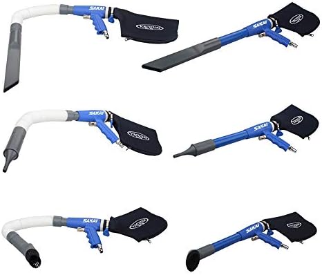 SAKAI Air Powered 2 in 1 Function Air Vacuum Kit - Blow Gun & Suction Vacuum Pneumatic Cleaner with 3 Type Tubes and Rotatable Brush - Image 4