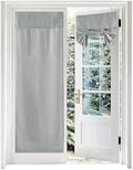 RYB HOME Thick Faux Linen Blended Window Curtains for Bedroom Light Filtering Window Draperies Privacy for Living Room Dinning Home Office, 1 Panel, 26W x 72L Inches, Light Grey by RYBHOME