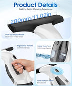 Window Vacuum Squeegee Cordless, 3-in-1 Electric Window Cleaner Tool with Spray & Microfiber Pad, Streak-Free 2200Pa Suction for Glass, Shower Doors, Mirrors, Tiles and Car Windows - Image 5