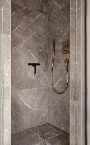 Zone Denmark Effortless Elegance Glass Wiper with Magnetic Holder for Stylish and Convenient Bathroom Maintenance Black, 6.7"x 8.3"inches - Image 2