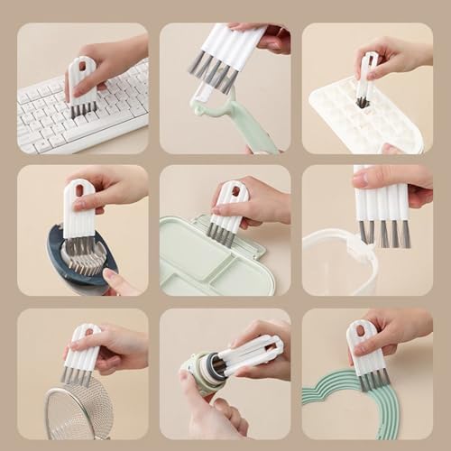 18Pcs Crevice Cleaning Brush Set, V Shape Grout Cleaner Brush for Deep Cleaning Gap, Hard Bristle Scrub Brushes Tools, Cleaning Supplies for Household Use, Bathroom, Kitchen, Toilet, Window - Image 5