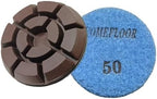 Diamond Floor Polishing Pads, 3 Inch Resin Bond Hook and Loop Polishing Pucks for Concrete, Terrazzo, Marble, Granite, Grit 50, 9PCS by ComeFloor