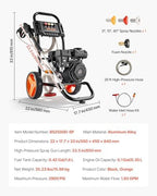 VEVOR Gas Pressure Washer 2900 PSI and 1.85 Max GPM, Upgrade Aluminum Pump with Spray Gun and Wand, 4 Nozzle Set, Gas Powered Pressure Washer for Cars, Fences, Driveways, Homes, Patios, Furniture - Image 7