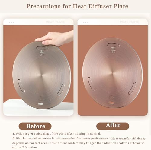 11Inch Heat Diffuser Plates for Gas Electric Stoves, Flygragon Stainless Steel Cooking Induction Adapter Plate for Glass Cooktop, Detachable Handle Induction Cooktop Converter Plate - Image 6