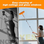 Window Squeegee Cleaner Tool with Extension Pole: 2-in-1 Window Cleaning Kit - 86.6 Inch Telescopic Long Window Cleaning Tool for High Windows Glass with 2 Microfiber Cloth & Squeegee Blade - Image 6