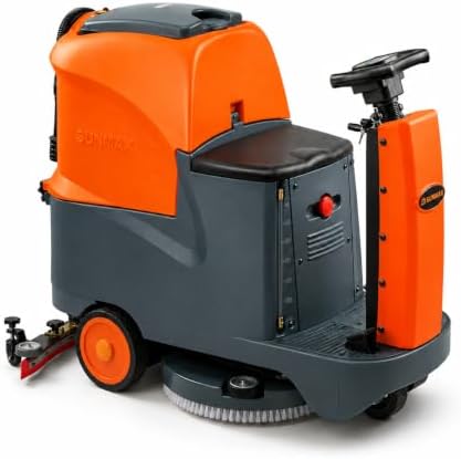 SUNMAX 22" Ride-On Floor Scrubber, 18.5-Gal Tanks, Lithium Battery by SUNMAX