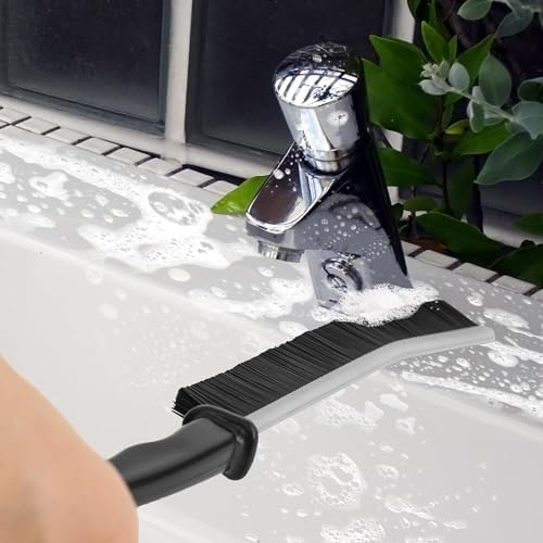 Gap Cleaning Brush Grout Cleaner Brush with Hard Handle Scrub Deep Tile Joints Stiff Angled Bristles for Showers, Bathtubs, Kitchens - Multi-Surface All-Around Household Cleaning Tool - Image 2