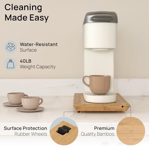 Ibyx Appliance Slider, Sliding Tray for Coffee Maker,7.5 x14.5 in, Natural - Image 4