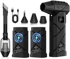 MTOX Electric Air Duster, 150,000 RPM Compressed Air Duster, Fast Charging, Dual 4000mAh Batteries, 2-in-1 Blower & Vacuum Portable, for Keyboards PC Computer Case, House, Outdoor & Cars (Black) by MTOX