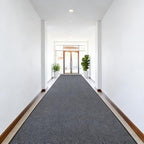 Commercial Entrance Mat 4' x 16.4' Runner Rugs, Non‑Slip Rubber Backing Indoor Outdoor Carpet Runner, Heavy Duty Floor Mat for Entryway Hallway Kitchen Garage Patio Balcony Office, Grey - Image 2